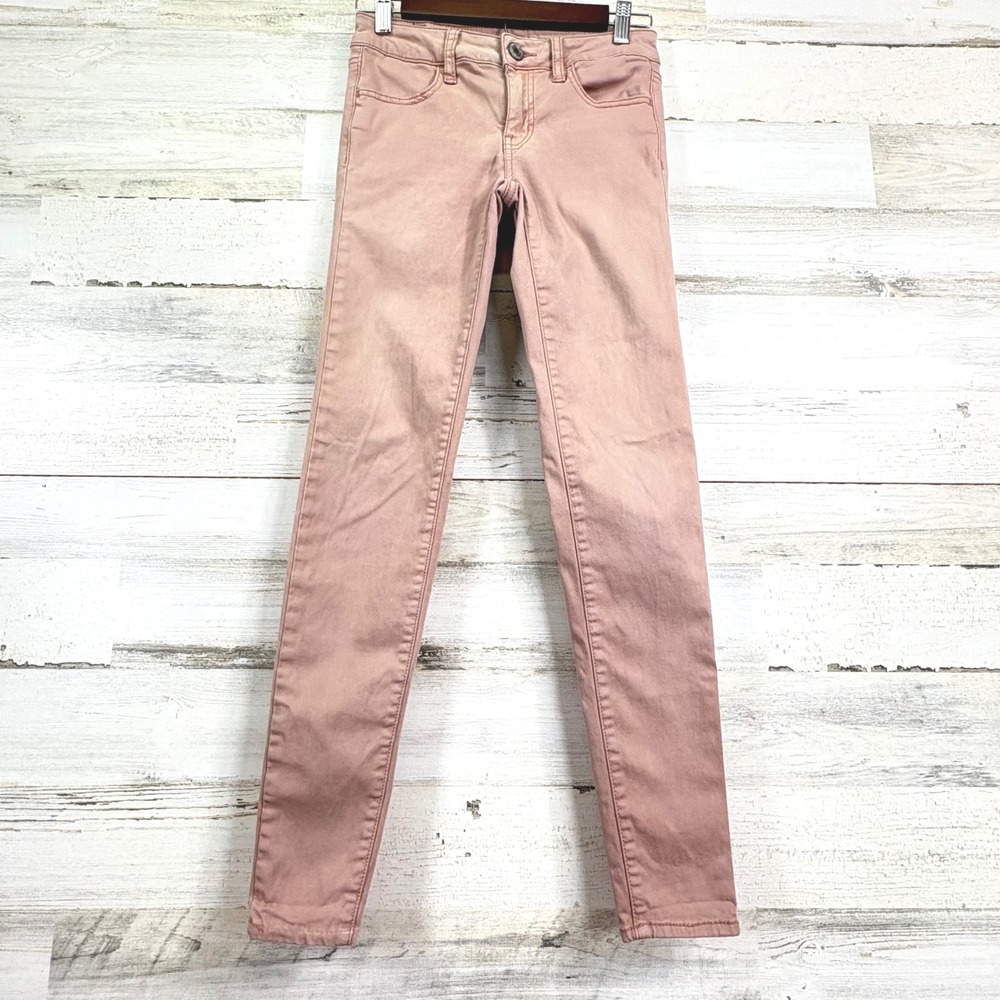 American Eagle Outfitters Women's Rose Pink Jegging Super Stretch Sateen Sz 0
